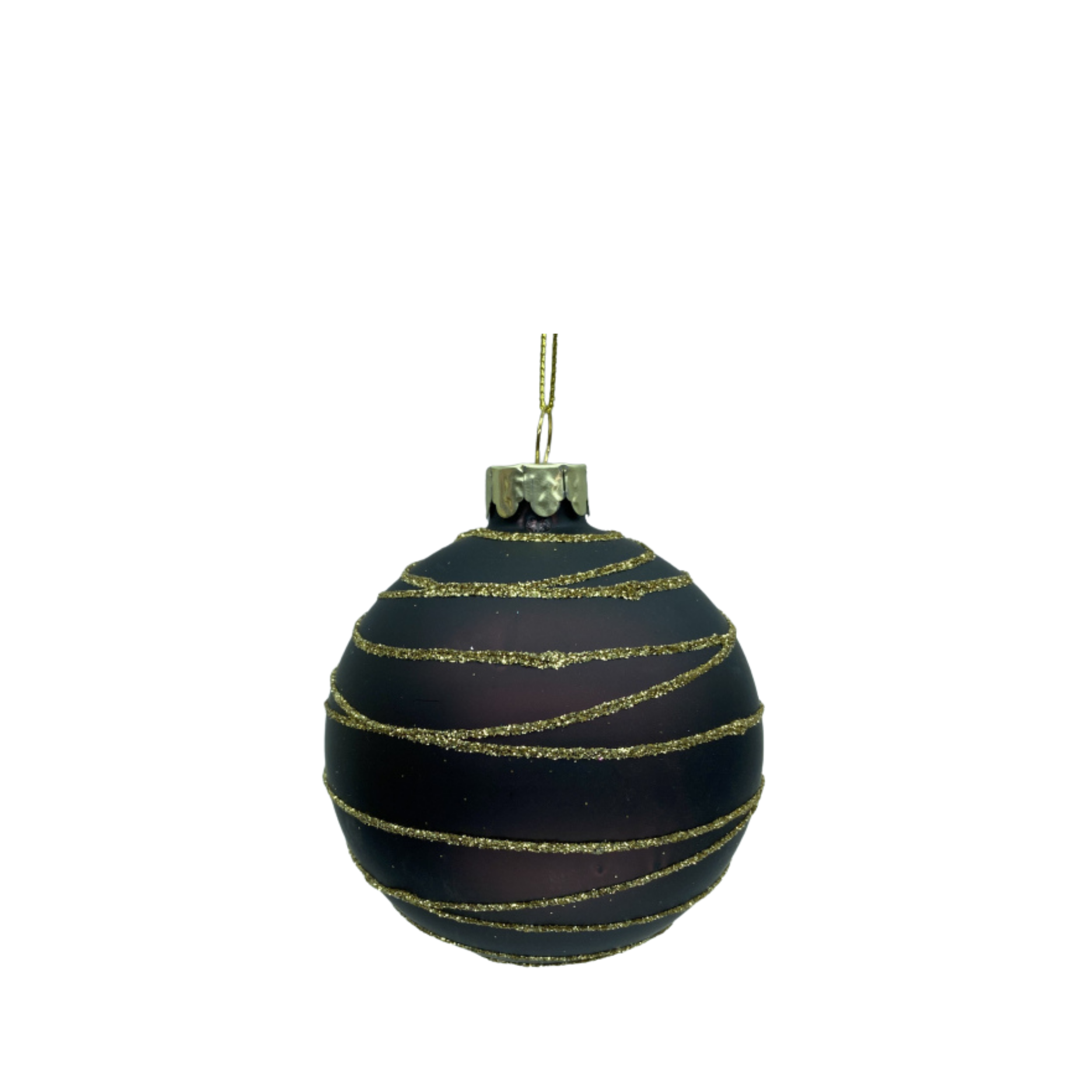 Julekugle m. vandrette streger 4 stk.